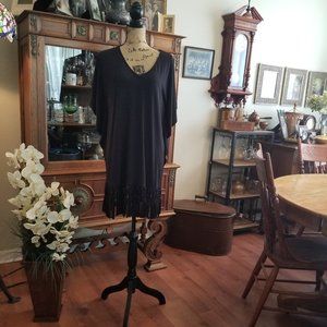 Dot Black bathing suit cover up size Small